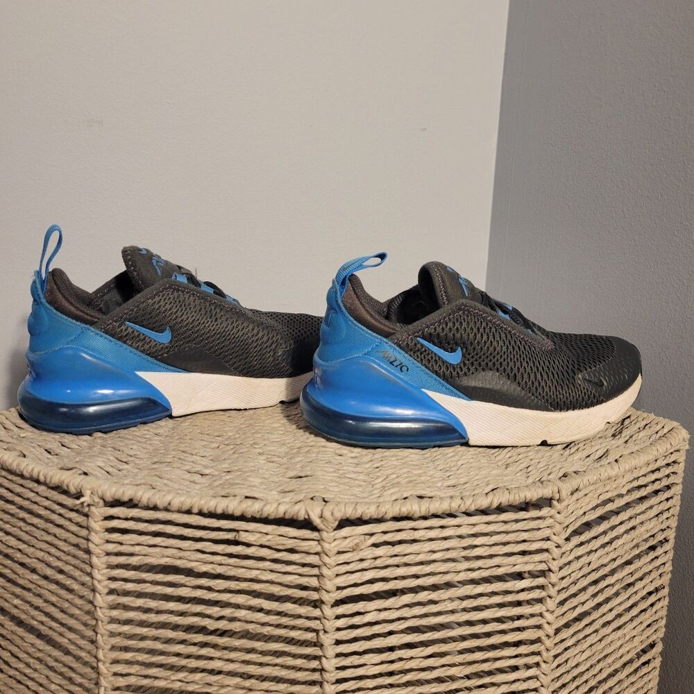 Nike AirMax 270 Boys Black/White/Game Royal Blue Sneakers Size 13.5 K